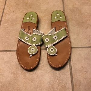 EUC Jack Rogers Light Green and White Sandals